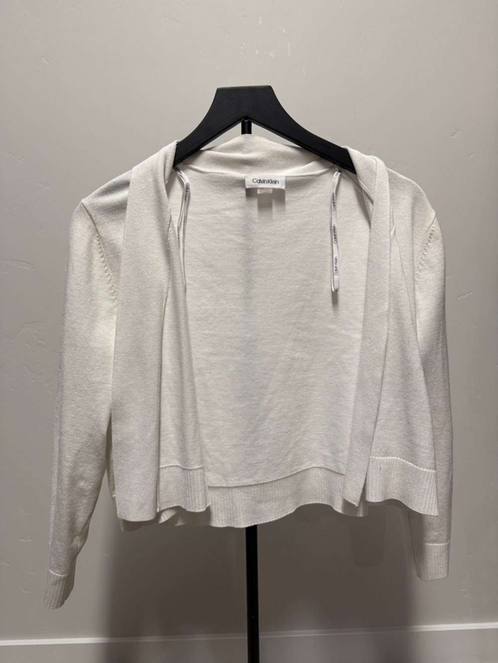 Calvin Klein Cream Open-Front Cardigan Sweater